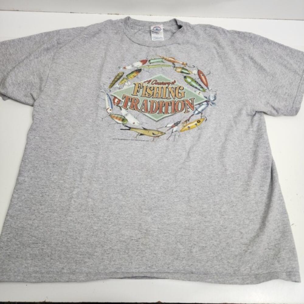 Delta Pro Weight Century of Fishing Gray Short Sleeve T-Shirt Men's Size L